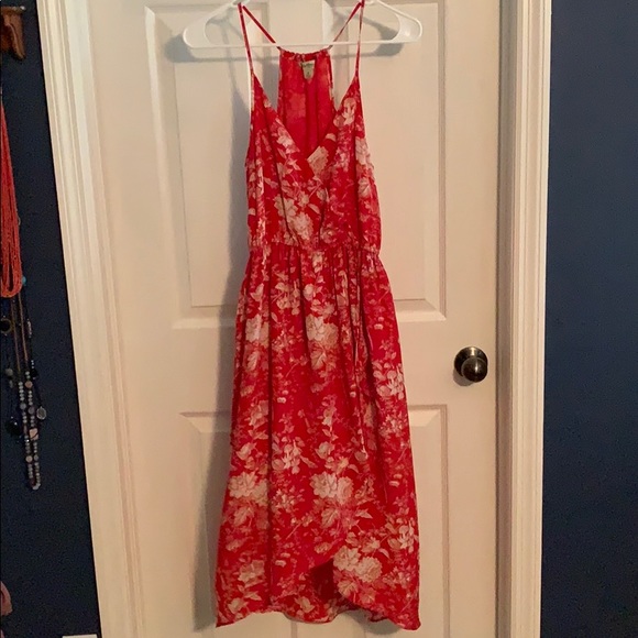 Lucky Brand Dresses & Skirts - Silk cream and red Lucky Brand dress size small